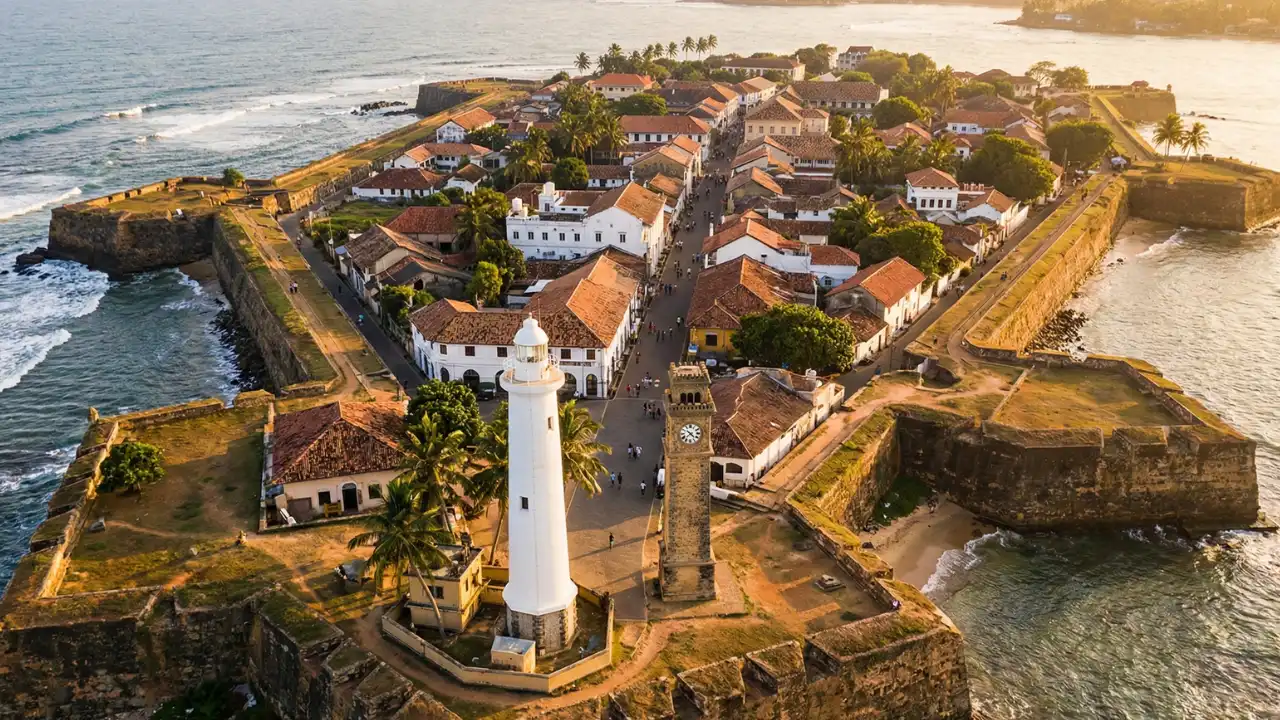 Galle Fort streets and sea views